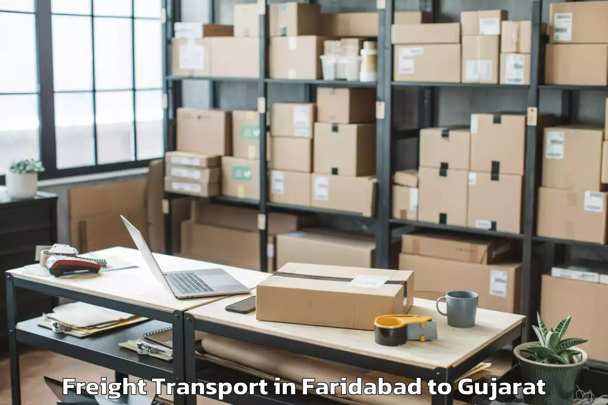 Book Your Faridabad to Karjan Freight Transport Today